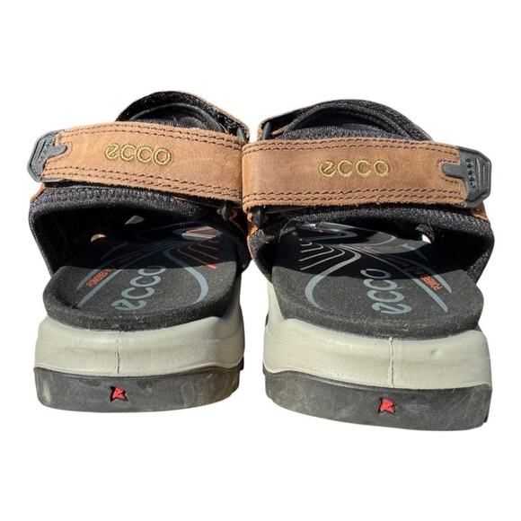 Ecco Brown and Black Men's Sandals - Picture 3 of 6